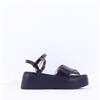 Wonders Cira Platform Ankle Strap Sandal - Black Leather